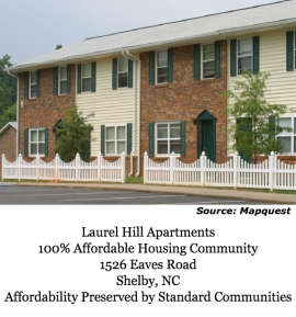 STANDARD COMMUNITIES MAKES SECOND AFFORDABLE HOUSING INVESTMENT IN NORTH CAROLINA